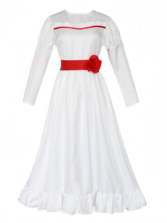 Abito ispirato alla bambola Annabelle bianco anni '40