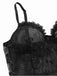 Camicia da notte babydoll rose in pizzo trasparente nero anni '70