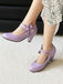 Scarpe con tacco alto in pelle con cinturino a fiocco