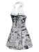 [Pre-Vendita] Abito Grigio Newspaper con Stampa Halter con Scollo a V Anni '60 3