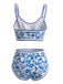 Set Bikini Scoop Neck Floreale High-Waist Anni '50 3