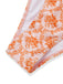 Set Tankini Arancione Anni '70 Floreale con Scollo a V Profondo