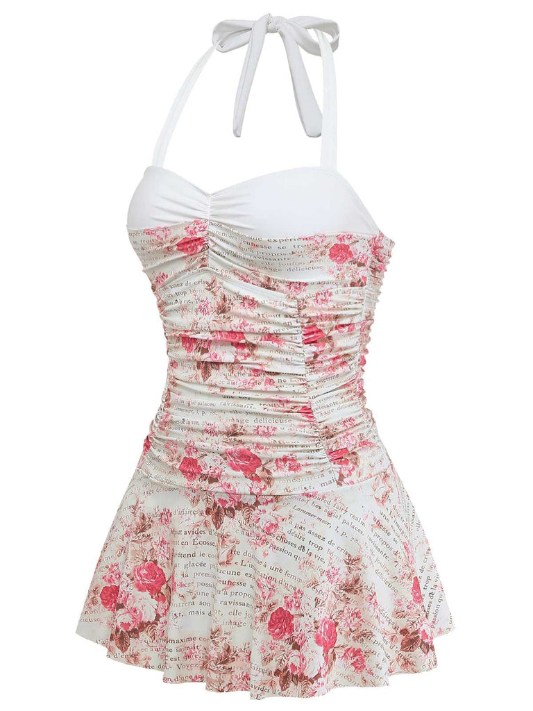 [Prevendita] Costumi con Gonna Rose Arricciato Scollo all'americana Anni '50