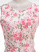 Abito Rosa Anni '50 Rose con Scollo Tondo e Cintura