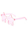 Cute and aesthetic pink star-shaped rimless sunglasses for a playful look.
