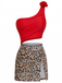 Costumi Intero con Gonna Anni '40 Monospalla con Fiori 3D