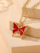 Set Collana e Bracciale e Orecchini con Farfalle e Strass