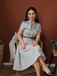 Abito piccolo plaid a quadri marrone anni '40