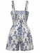 Tuta Corta Blu Baroque Arricciato Suspender Anni '70 3