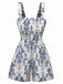 Tuta Corta Blu Baroque Arricciato Suspender Anni '70 2