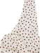 White fabric with polka dots on a white background