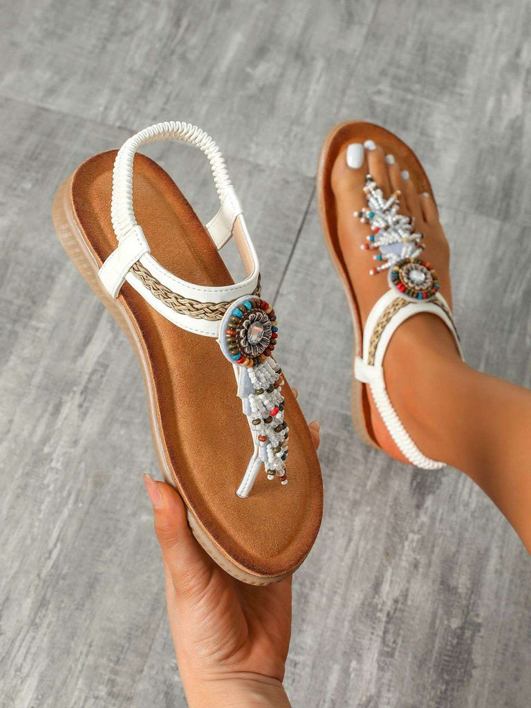 Sandali Bohémien Stile Infradito con Nappa 3