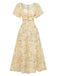 [Prevendita] Abito Verde Salvia Anni '30 in Chiffon con Farfalla e Maniche a Volant