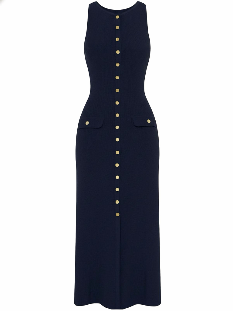 Abito in maglia monopetto senza maniche anni '60