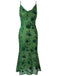 Abito vintage floreale verde anni '60