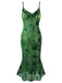Abito vintage floreale verde anni '60