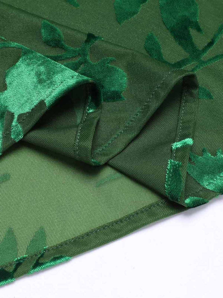Abito vintage floreale verde anni '60