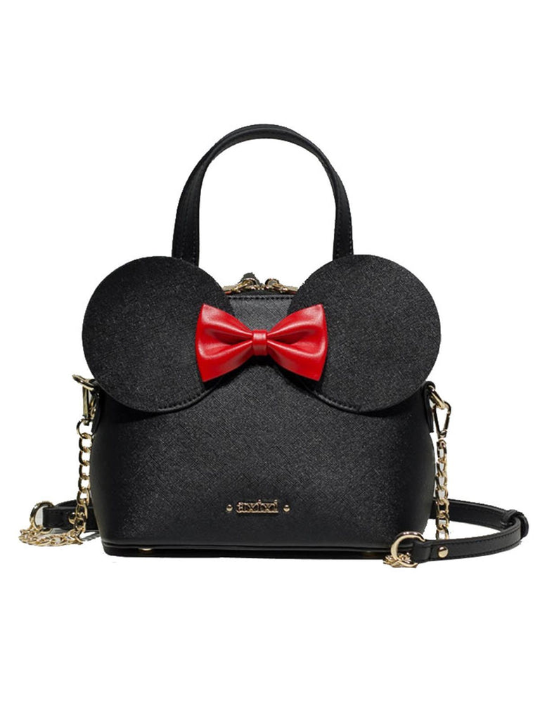 Borsa nera con fiocco retrò