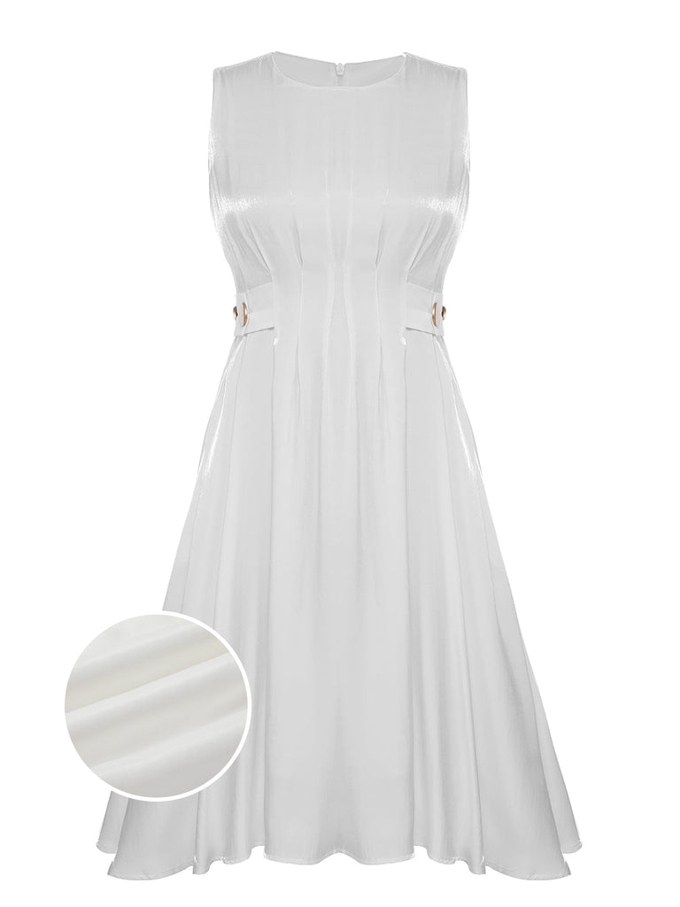 Abito vintage plissettato bianco anni '50