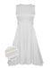 Abito vintage plissettato bianco anni '50