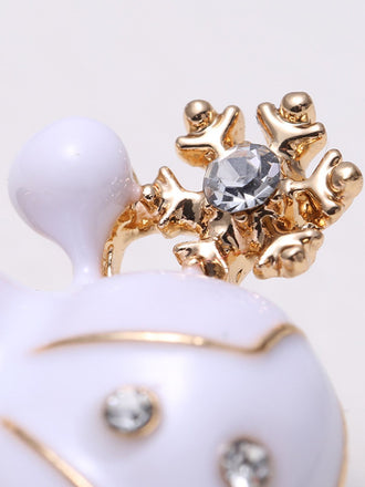 Spilla con strass natalizi retrò con pupazzo di neve