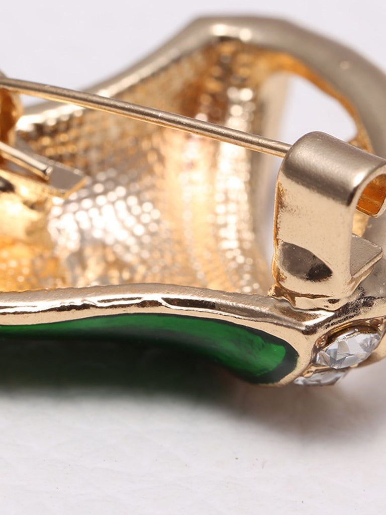 Spilla di strass con campane di Natale retrò