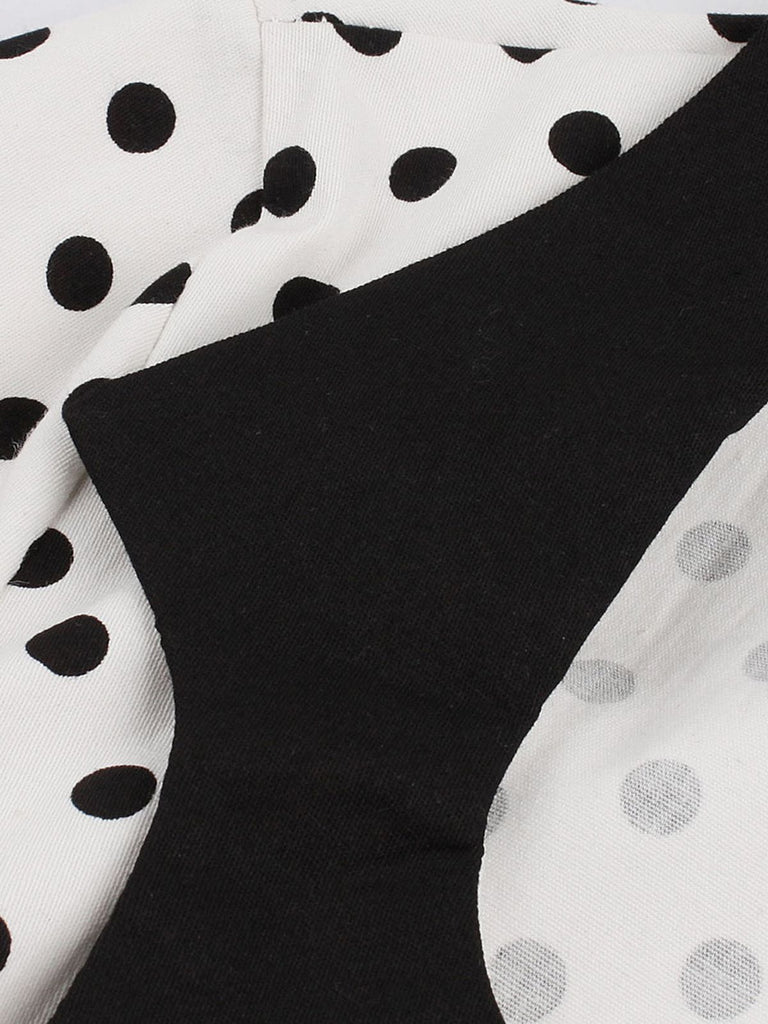 Abito svasato patchwork a pois anni '50