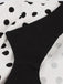 Abito svasato patchwork a pois anni '50