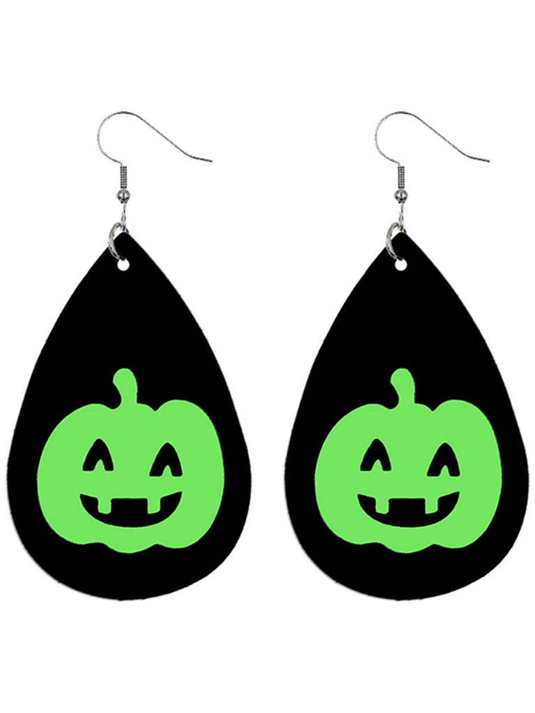 Orecchino a goccia con zucca di Halloween retrò