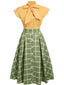 2 pezzi camicetta e gonna scozzese con fiocco anni '50
