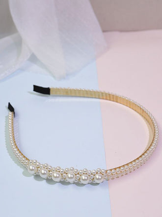 Cerchietto con perle bianche Retrò