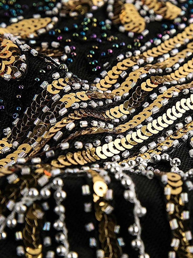 Abito Flapper con paillettes oro anni '20
