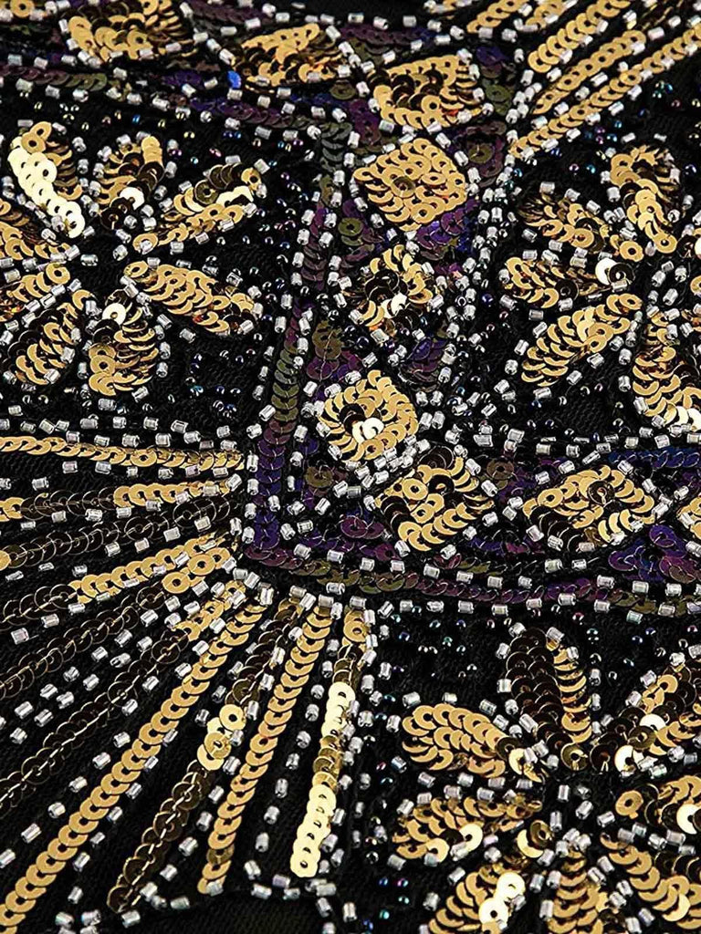 Abito Flapper con paillettes oro anni '20