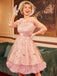 Abito con ricamo floreale con maniche a 3/4 anni '50