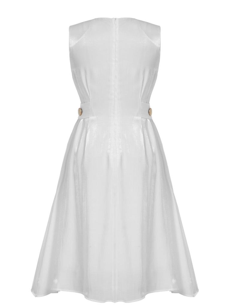 Abito vintage plissettato bianco anni '50
