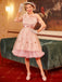 Abito con ricamo floreale con maniche a 3/4 anni '50