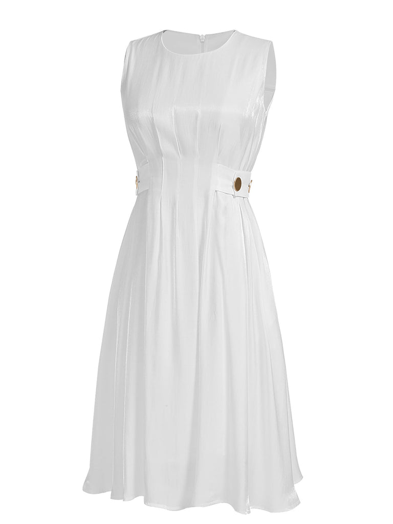 Abito vintage plissettato bianco anni '50