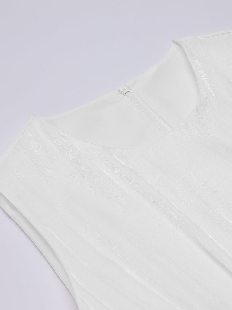 Abito vintage plissettato bianco anni '50