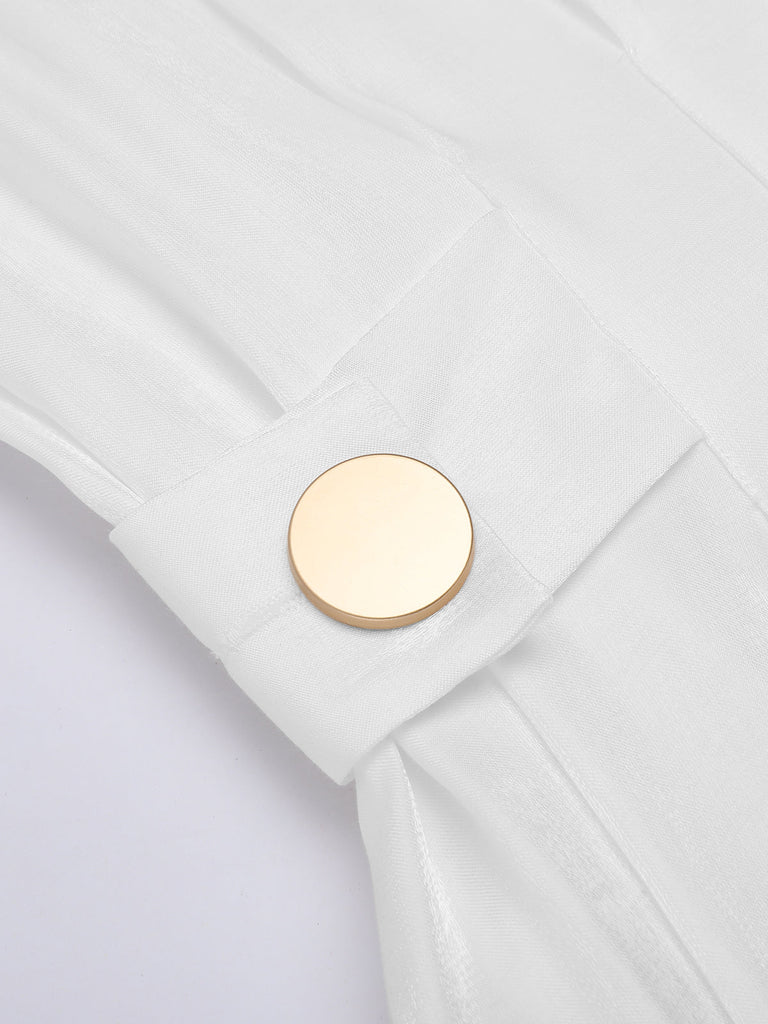Abito vintage plissettato bianco anni '50
