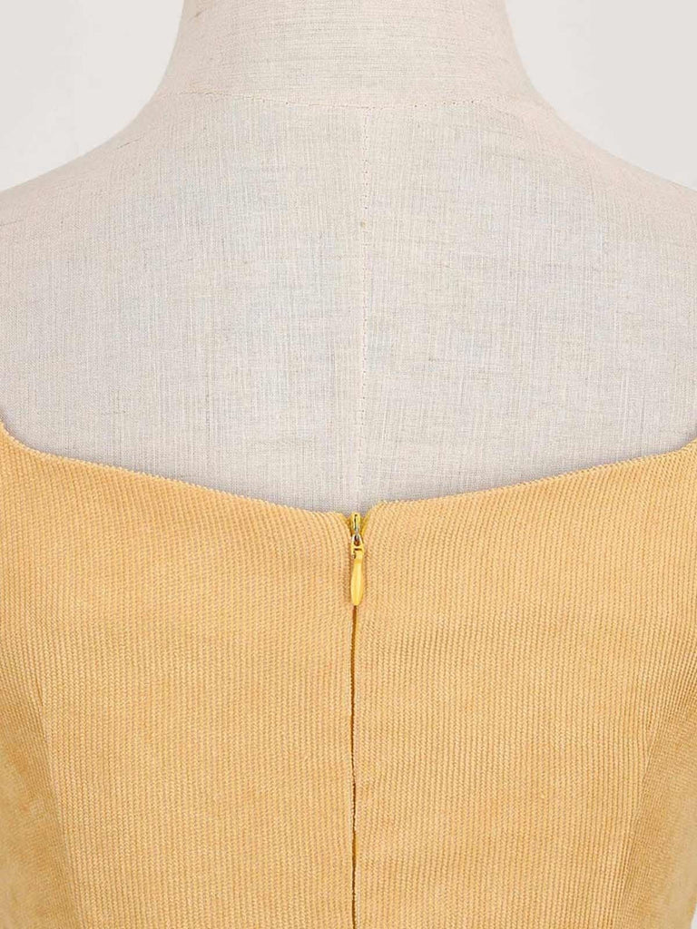 1950s Corduroy Solid Vintage Dress
