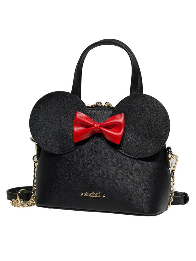 Borsa nera con fiocco retrò