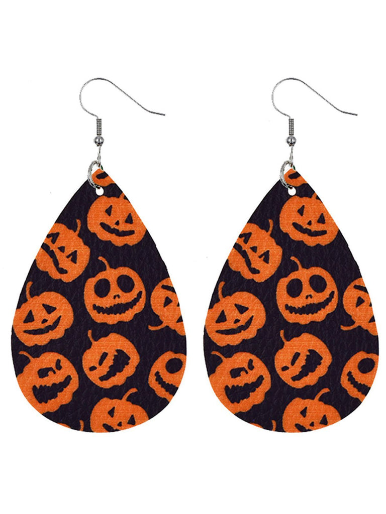 Orecchino a goccia con zucca di Halloween retrò