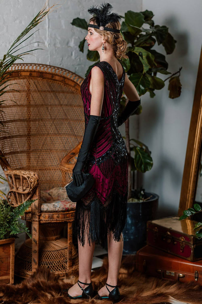 Vestito con paillettes flapper anni '20