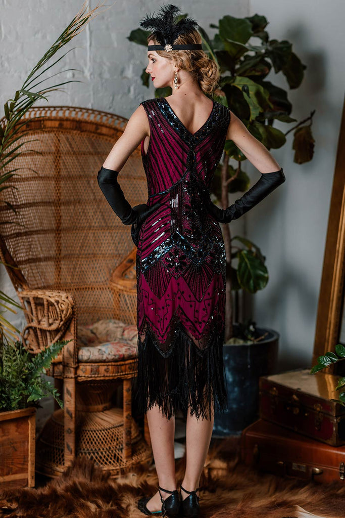 Vestito con paillettes flapper anni '20