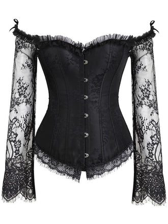 Corsetto patchwork di pizzo steampunk di Halloween