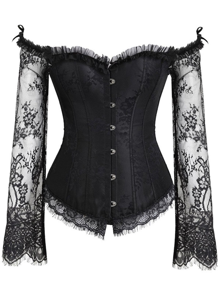 Corsetto patchwork di pizzo steampunk di Halloween
