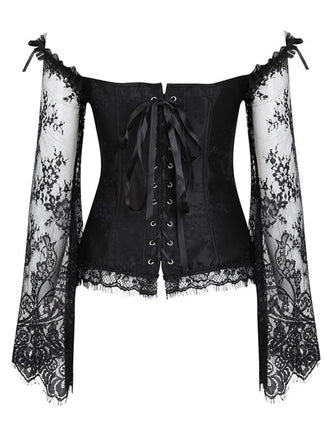 Corsetto patchwork di pizzo steampunk di Halloween