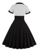 Abito svasato patchwork a pois anni '50