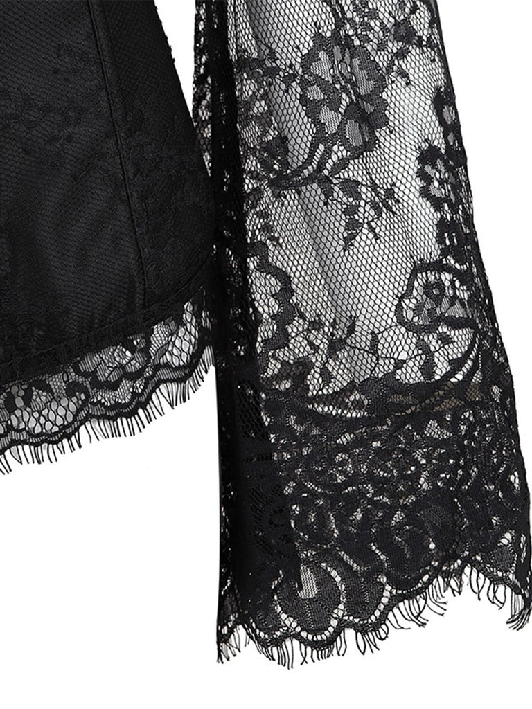 Corsetto patchwork di pizzo steampunk di Halloween