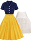 2PCS Biancaneve vestito anni '50 e sottoveste bianca